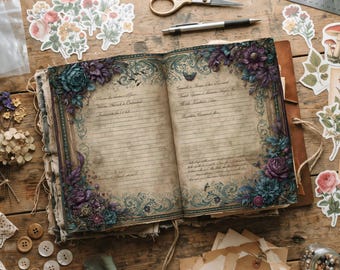 Vintage Parchment Notebook Printable Writing Paper