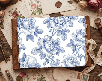 Botanical Floral Pattern Printable Digital Paper for Scrapbook Projects