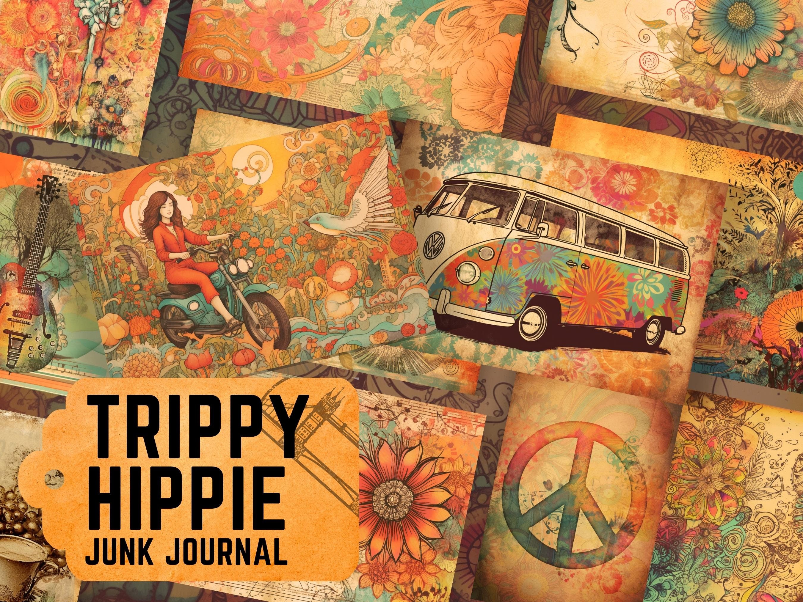 Boho Junk Journal Kit, Bohemian Printable Paper Pack, Vintage, Retro,  Hippie, Gypsy, Ephemera, Scrapbook, Junk Journaling Supplies 