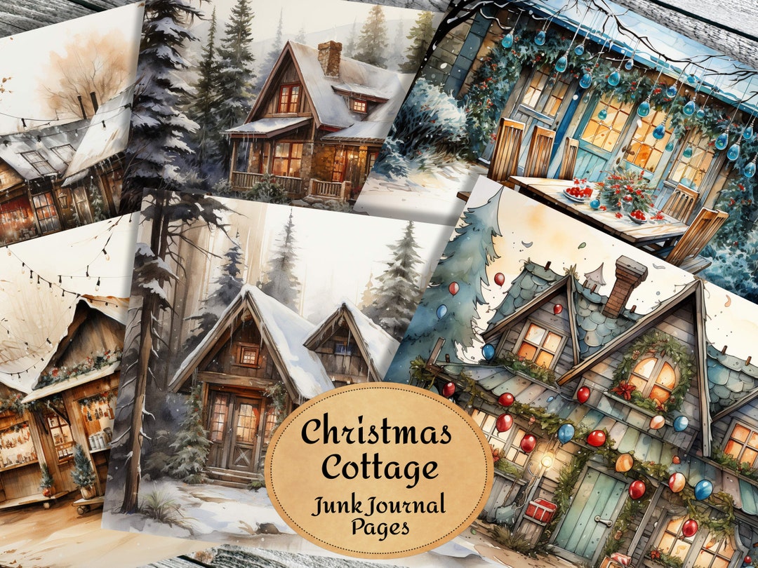 Christmas Cottage Junk Journal Kit – Printable Vintage Ephemera (A4) - Etsy