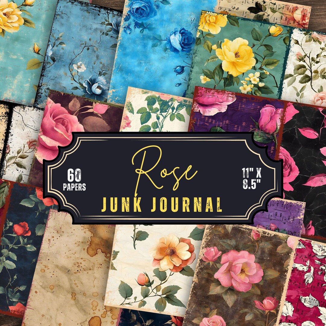 Rose Junk Journal Kit, Shabby Chic Floral Pages (digital Download) - Etsy