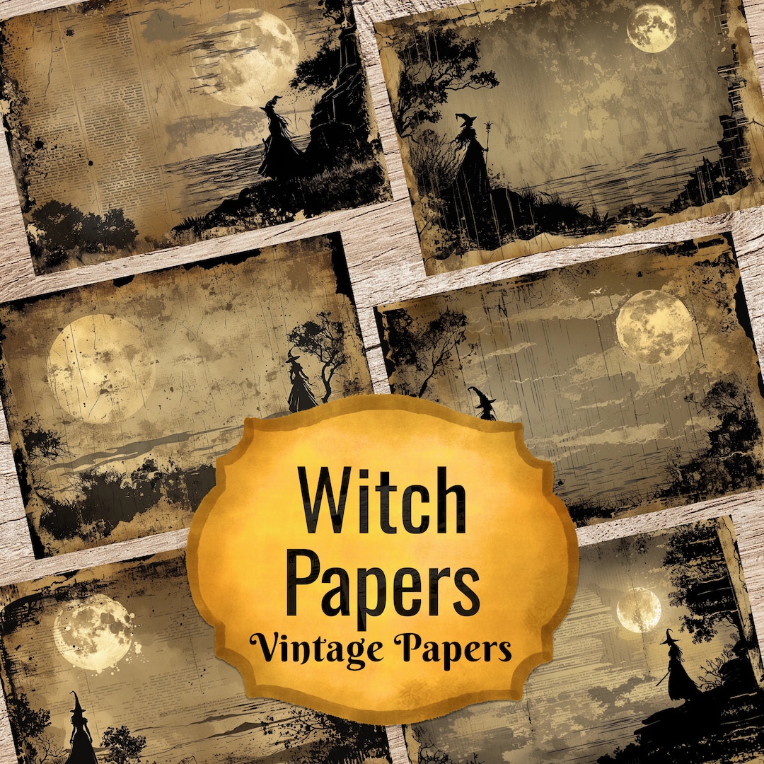 Witchcraft Junk Journal Pages Digital Download Printable Witch Ephemera ...