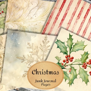 Junk Journal, Simply, Christmas, Kit, December, Red, Green Junk Journal, Simply, Christmas, Kit, December, Red, Green