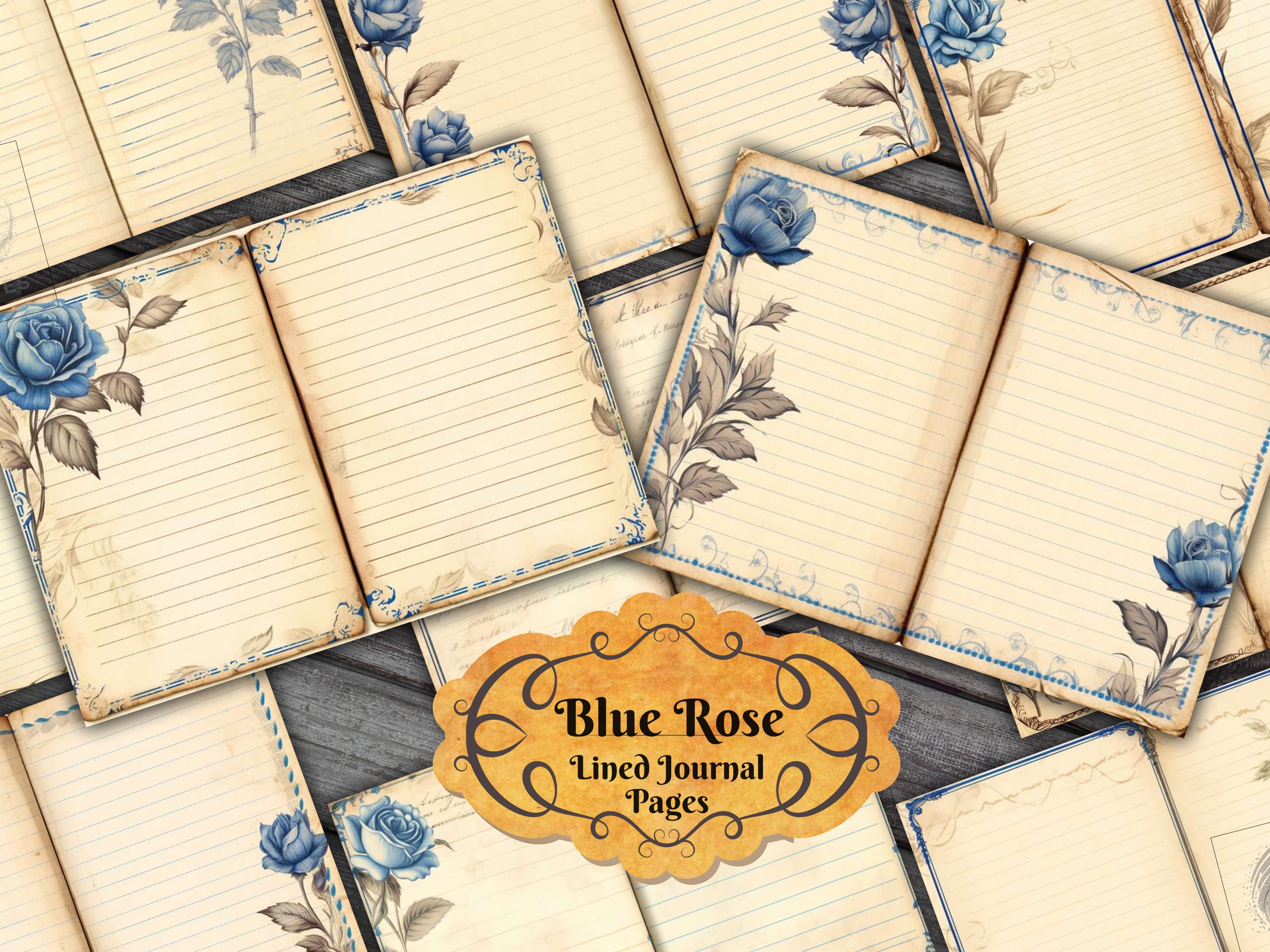 Blue rose journal - Etsy 日本