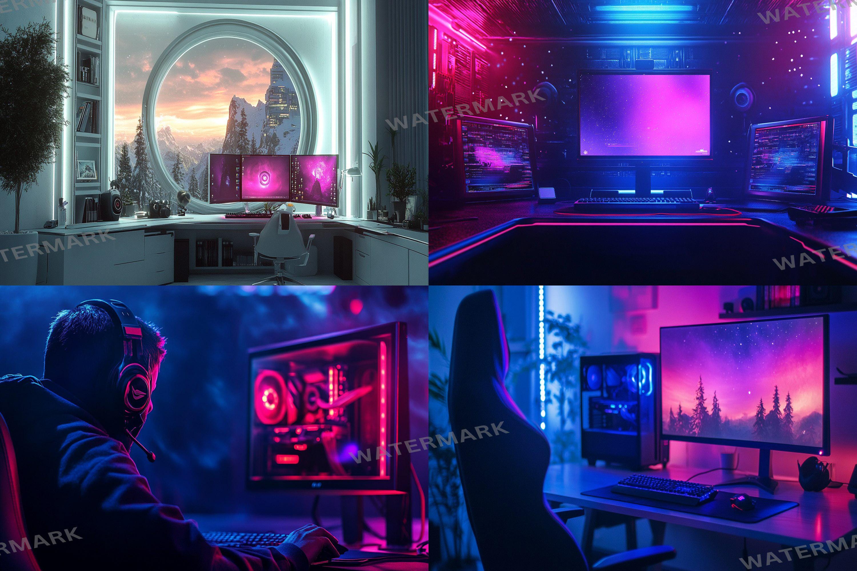 Led Gaming Computer Screen Background Gaming Room Backgrounds, High-tech LED Setup, 16:9 Ratio (65 Pngs) - Etsy