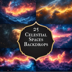 Celestial Space Digital Backdrop, Galaxy Photography Backgrounds for Newborn, Portrait, Fantasy Universe Photo Overlays, Stars