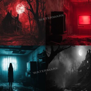 a series of three images of a person in a dark room