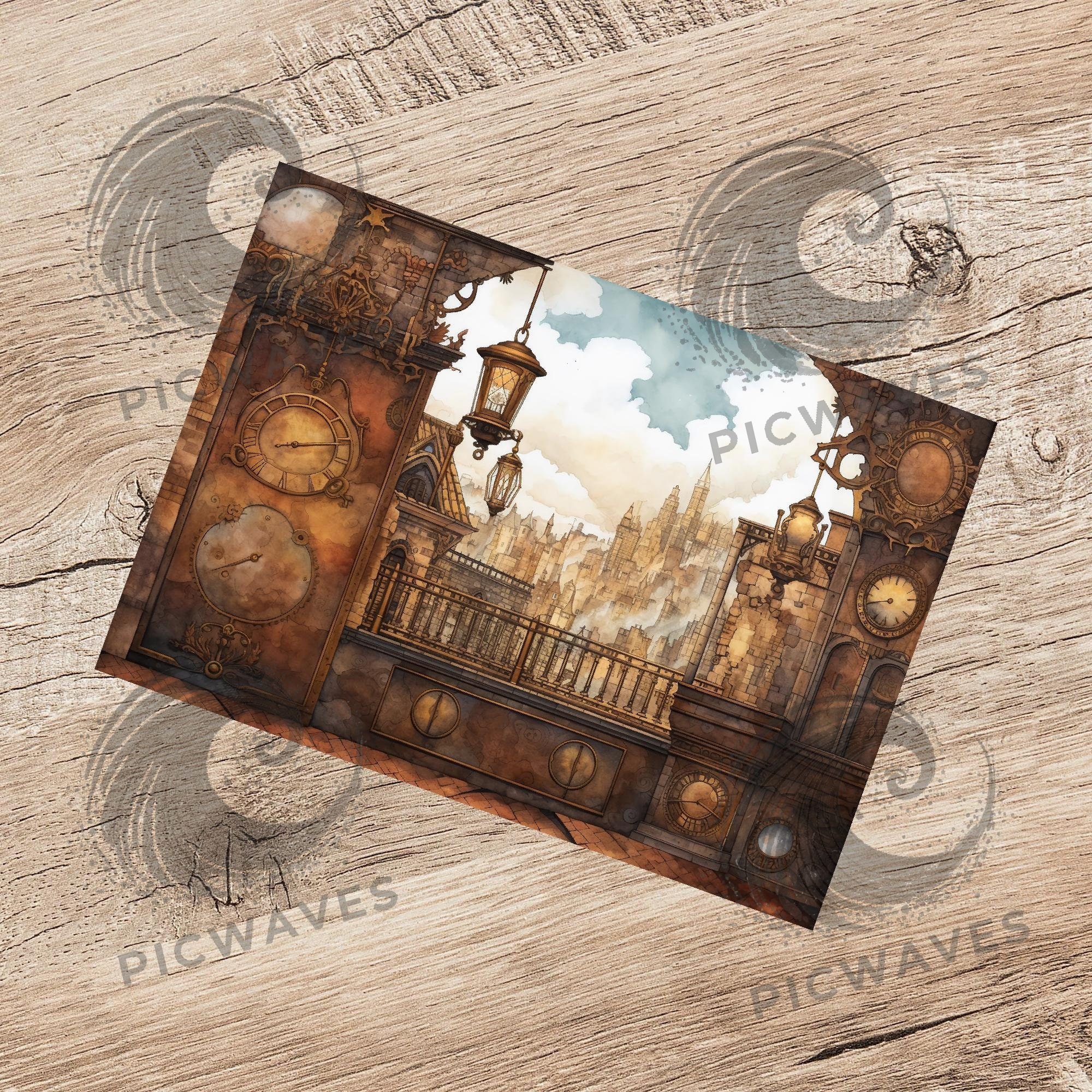 Steampunk City Junk Journal Pages – Printable Industrial Collage ...