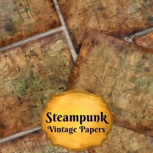 Steampunk Industrial Junk Journal Pages, Steampunk Double Pages, Steampunk Junk Journal, Instant Download Printable Junk Journal Kit