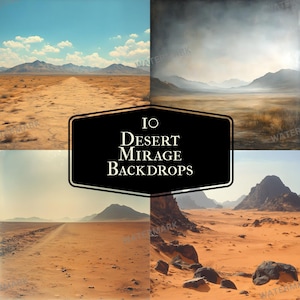 Digitala bakgrunder för fotografering i Desert Mirage - Högupplösta porträttkompositer, masteröverlägg, 4096x4096px