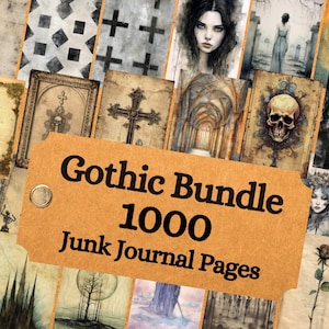 Bundle - 1000 Gothic Single Pages - Printable Junk Journal Pages - Scrapbooking and Ephemera, Digital Printables, Junk Journal Papers