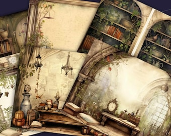 Pagine di diario spazzatura della biblioteca di libri – Effimere di lettura vintage (download digitale)