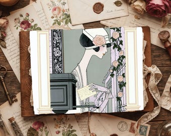 Elegant 1922 Vintage Fashion Junk Journal Paper, Scrapbook Paper Printable