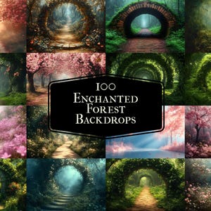 100 sfondi di foresta incantata per la fotografia: sfondi di ritratti digitali magici, boschi magici, alberi verdi lussureggianti e sfondi floreali