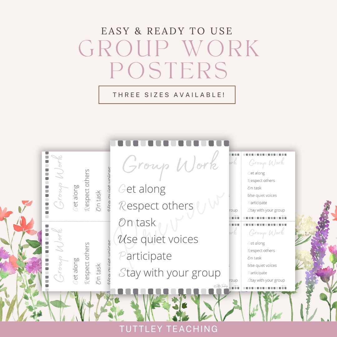 Group Poster Simple Group Work Poster | Group Work Printable | Printable| Classroom Posters ...