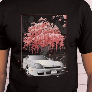 Honda Prelude Cherry Blossoms Car T-Shirt, Car Enthusiast Shirt, Cherry Blossoms and Cars Shirt