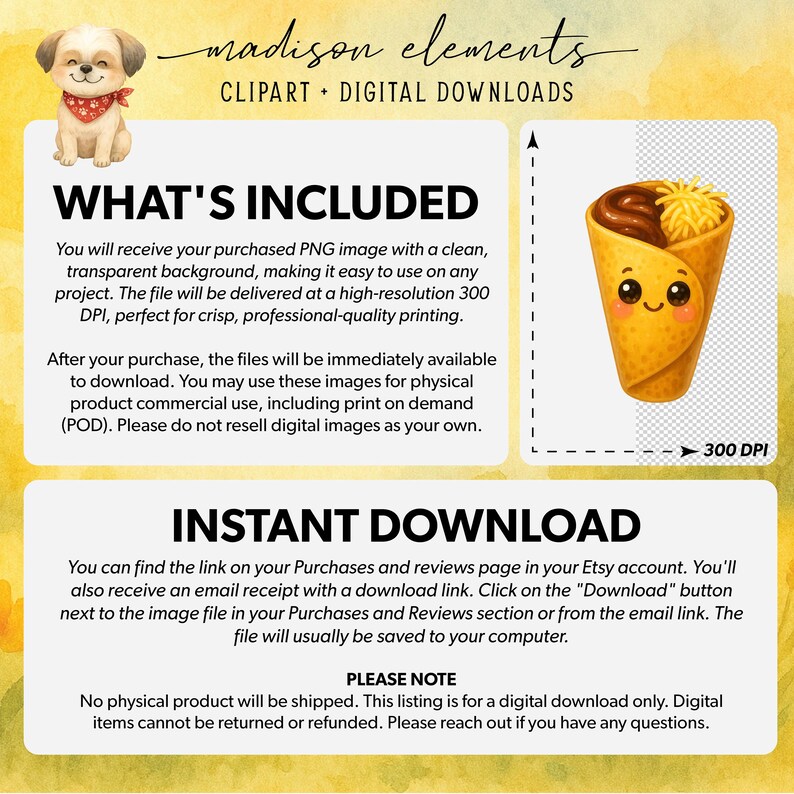 Cute Crepe Digital PNG, Food Illustration Print, Smiling Crepe Art ...