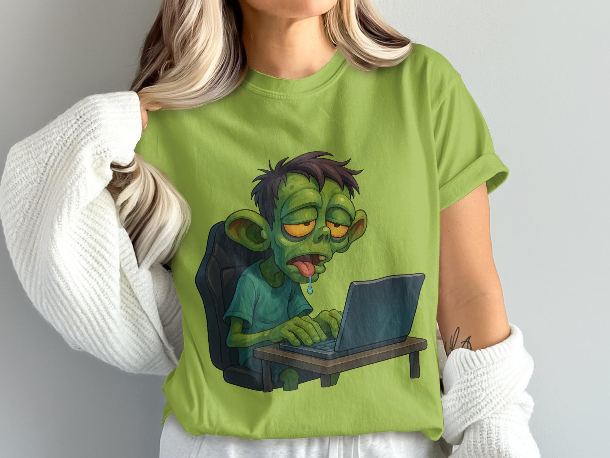 Zombie on Computer Digital Download PNG, Funny Undead PC User Graphic ...