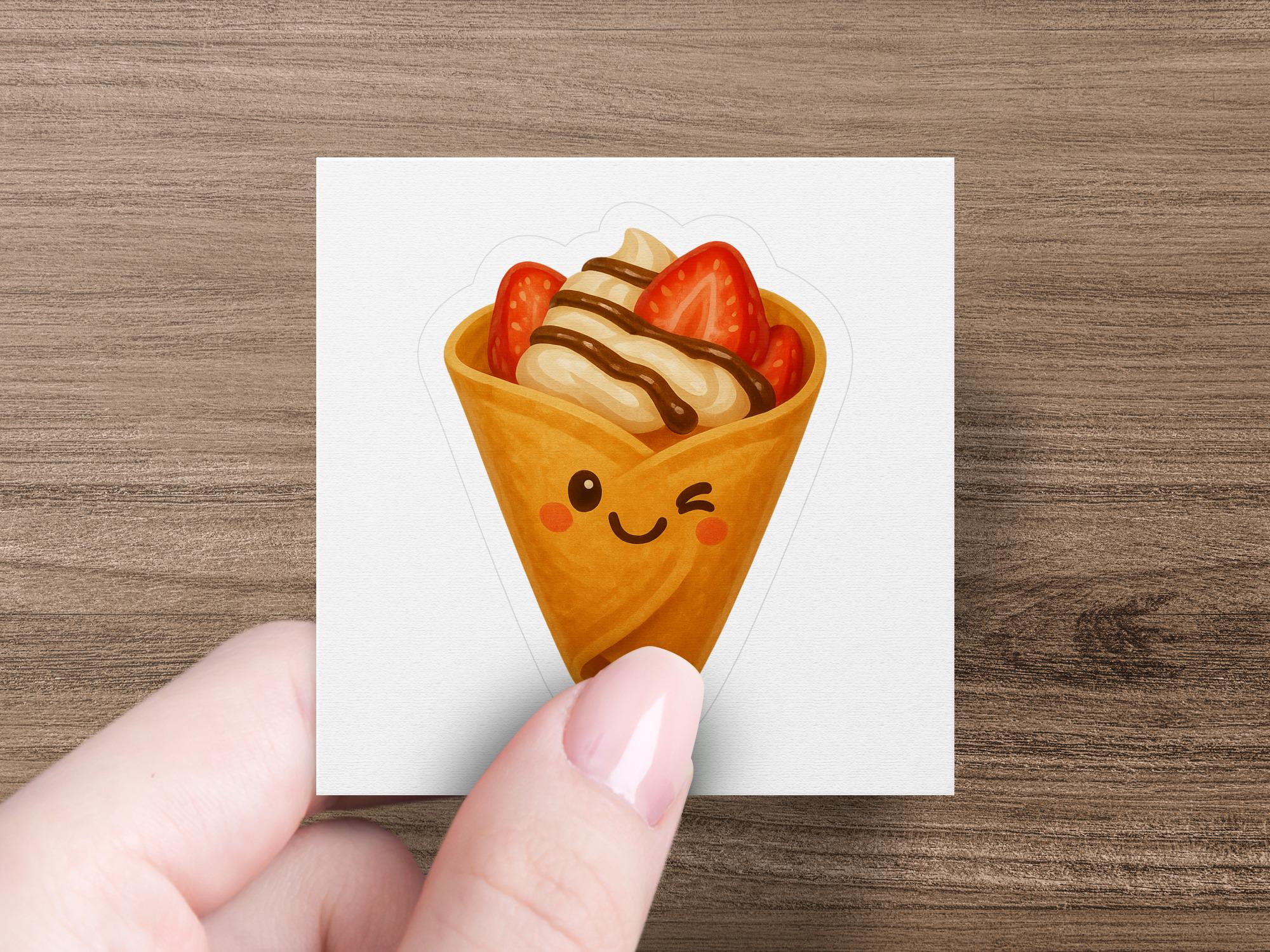 Cute Crepe Digital PNG, Food Illustration, Kawaii Dessert Art ...