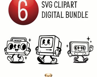 Retro Electronics SVG Clipart, 80s 90s Digital Bundle, Cassette Player SVG, Vintage Tech Graphics, Boombox SVG Bundle, Retro Tech svg bundle