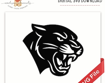 Panther svg Digital Download, Mascot svg, Black Panther svg, Silhouette Cut File, Cricut, Silhouette, Digital Files,School Mascot Digital