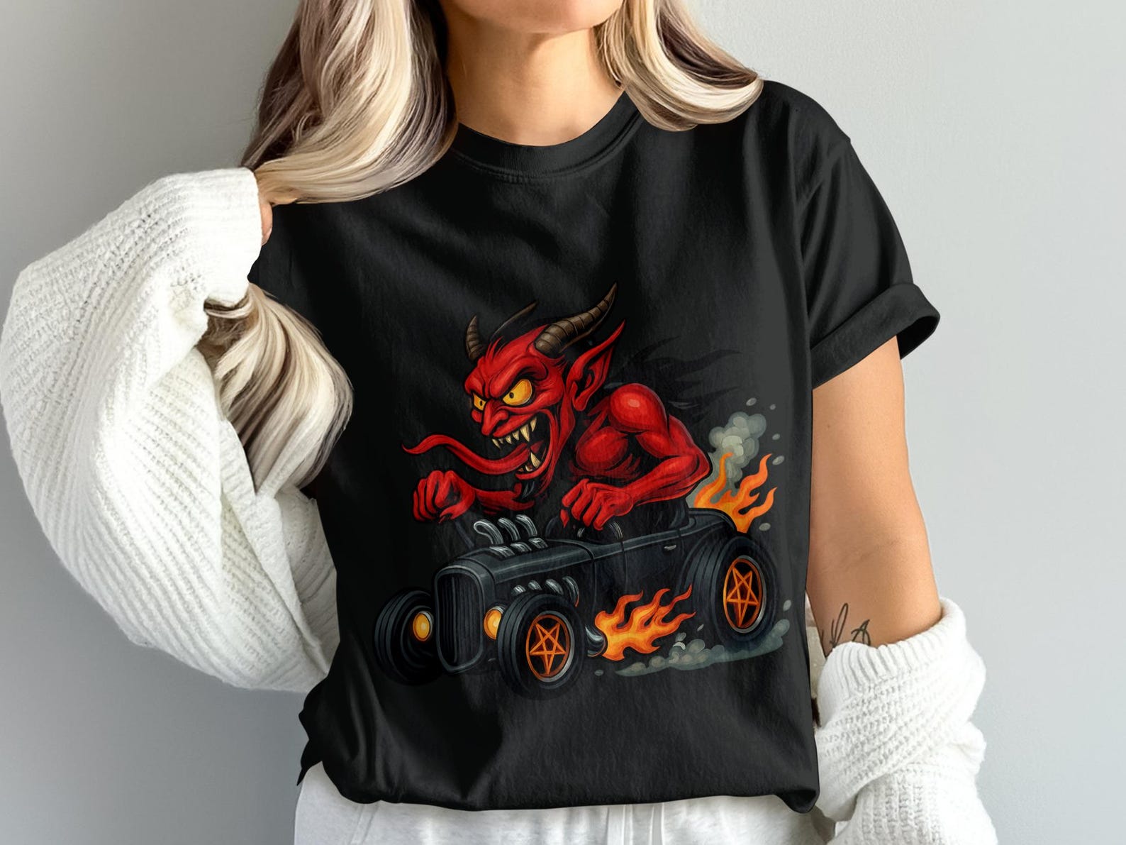 Halloween Devil Race Car Digital PNG, Evil Wacky Racers Derby Car ...
