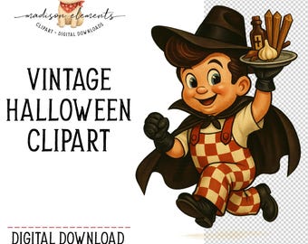 Vintage Dracula Boy Digital Download Png, Vampire Hunter png, Halloween Mascot Clip art, Advertising Boy with garlic, Vampire Slaying kit