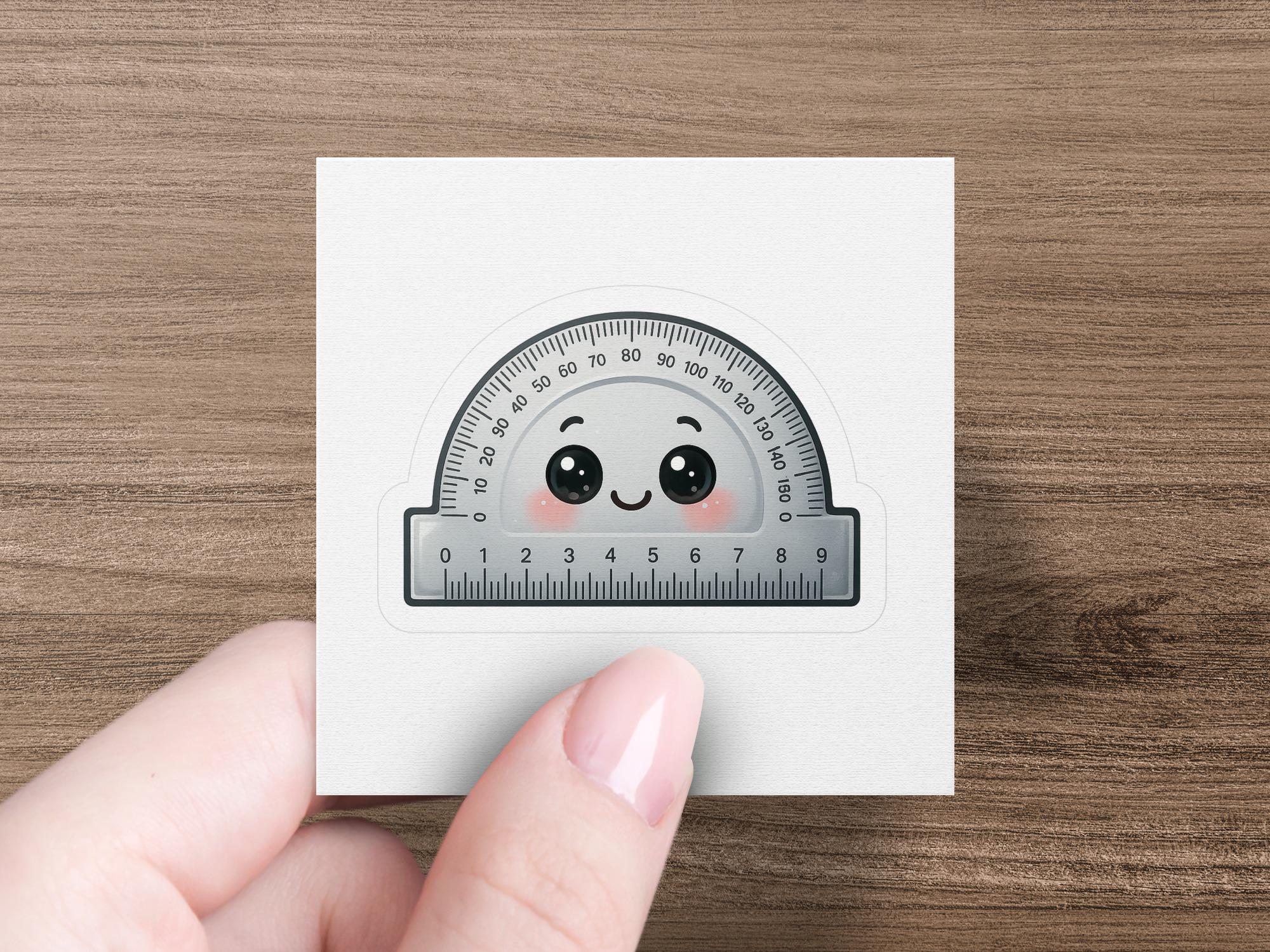 Cute Protractor Digital PNG Download, Kawaii School Tool, Smiling ...