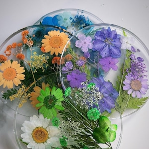 Floral Coasters | Resin Coasters | Set of Coasters | Botanical Coasters | Handmade Floral Gifts