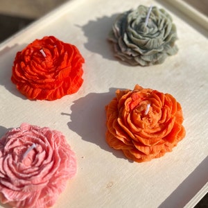 Candela di peonia / Candela di fiori / Candela vegana fatta a mano / Candela di cera di soia / Candela estiva