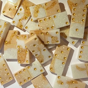 Resin Dominoes | Handmade Resin Dominoes | Dominoes Gift Set | Set of 28 | Double Six Dominoes