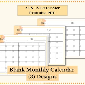 Monatlicher Sonnenkalender Sonnenschein Monatlicher Unlinierter Organisierbarer Minimalistischer Planer Landschaft Vorlage US Letter PDF Printable A4 Digitaler Download
