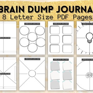Afdrukbare Brain Dump-bundel: 8 pagina's | ADHD-gedachte-organizer | Geest opruimen | Amerikaanse brief pdf