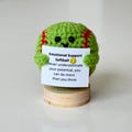 Funny Positive Softball, Knitted Softball Toy With Positive Card, Cute Ball Wool Inspirational, Cheer Up Gift For Softball Team Player Coach