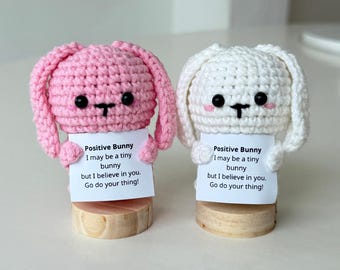 Pocket Hug - Peluche Ape All'Uncinetto Positiva Con Biglietto D'Incoraggiamento, Portafortuna Fatto A Mano, Regalo Per Ansia E Stress