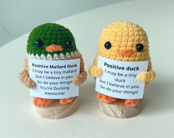 Unterstützende Geschenke für Häkeltiere, positive Affirmationen der Häkelente / Stockentenente, lustiges Schreibtischdekor, Geburtstagsgeschenke für Freunde