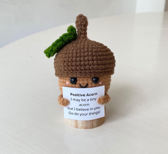 Poupée Au Crochet Positive « Pocket Hug » – Chat Doudou Fait Main, Avec Carte Encouragement