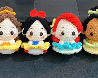 Crochet Princess Keychain, Cute Doll Bag Charm, Handmade Princess For Girls