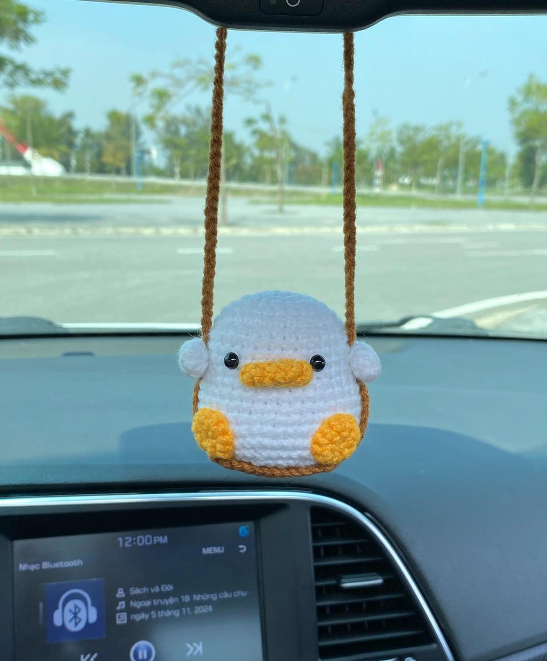 Cute Crochet Swngng Duck Car Mrror Hangng Accessores, Handmade - View #10