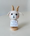 Crochet Goat Positive With Desk Decorations, Emotional Support Goat Plush, Birthday Gift, Gifts For Children Family Friend Coworkers product logo