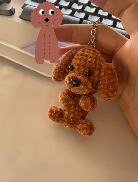 Cute Poodle Crochet Keychain, Amigurumi Poodle, Crochet Mini