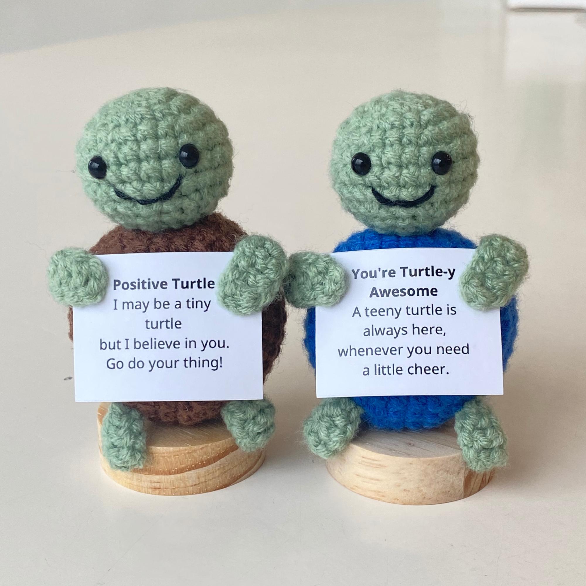 Poupée Tortue Positive Tricotée - Cadeau De Soutien émotionnel, Motivant, Pour Famille, Amis