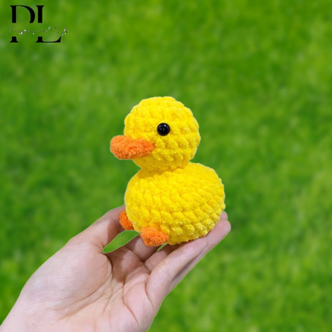 Handmade Crochet Duck Plush, Cute Amigurumi Duck Keychain, Stuffed