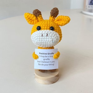 Crochet Giraffe Positive With Desk Decorations, Emotional Support Giraffe Plush, Birthday Gift, Gifts For Children, Interesting Gifts