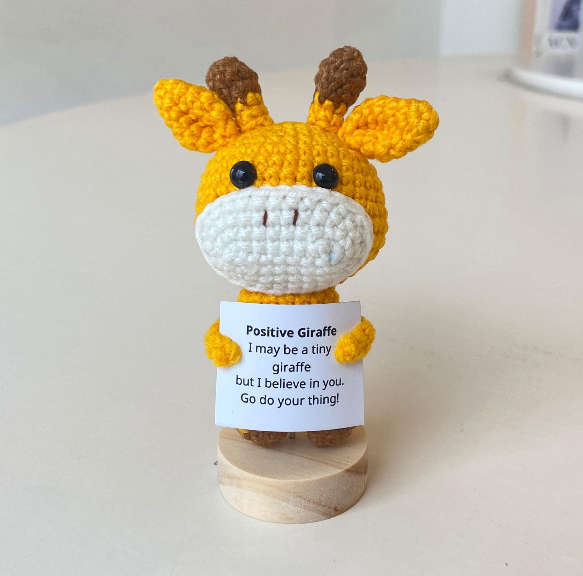 Crochet Giraffe Positive With Desk Decorations, Emotional Support Giraffe Plush, Birthday Gift, Gifts For Children, Interesting Gifts - UK