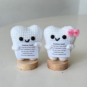 Lustiger positiver Zahn, emotionale inspirierende Stützmaterial-Schreibtisch-Raum-Dekor, niedliches Wollinspirierendes Zahn-Geschenk für Freund Kinderzahnpflegerin