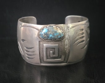 Sterling Silver Hopi Turquoise Cuff Bracelet