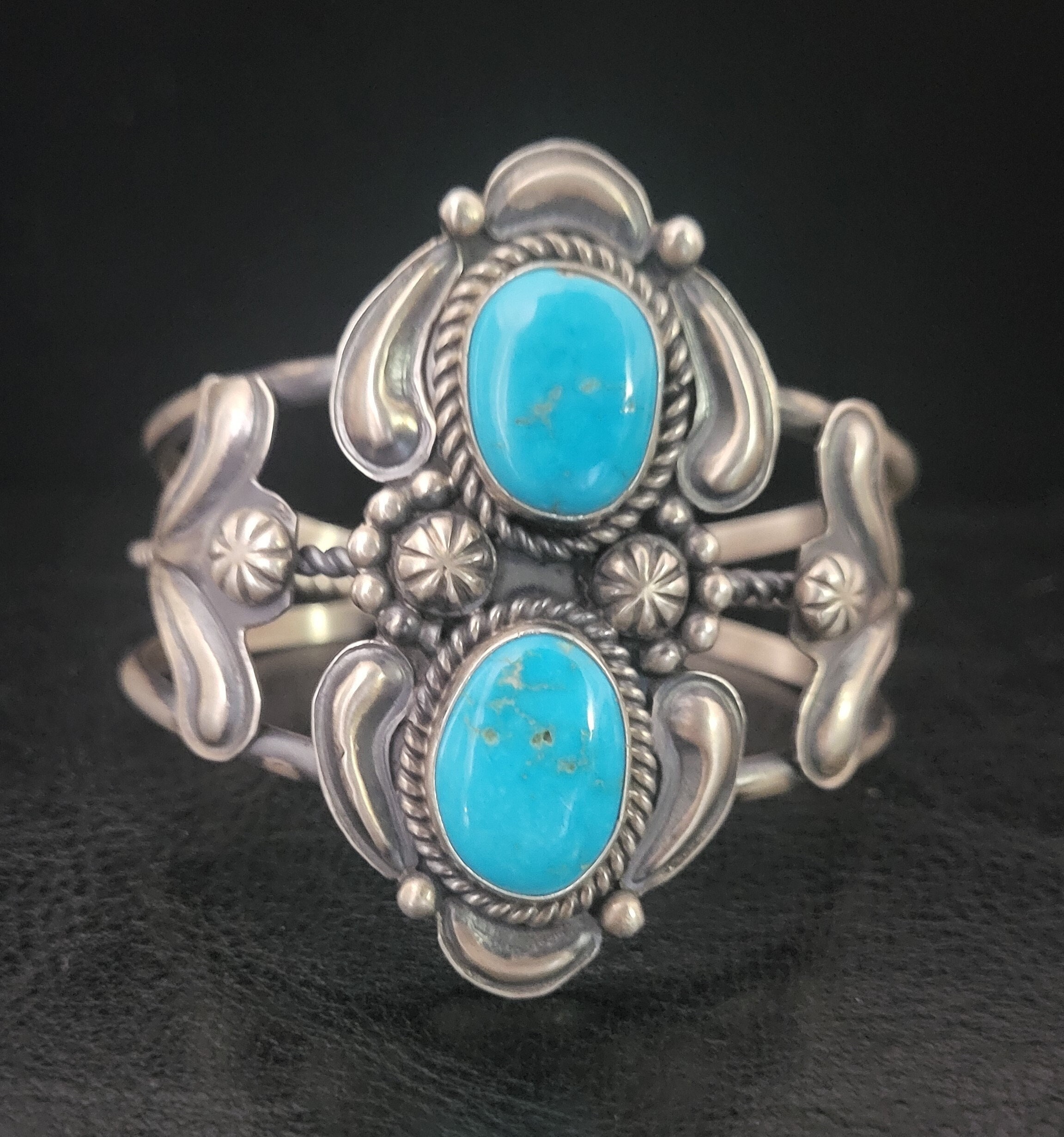 NAVAJO Jeff James Jr. ターコイズ 大ぶり 925 シルバー ヴィンテージ