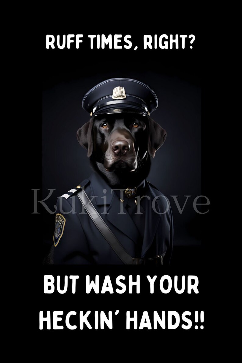 Ruff Times- Bathroom Pawlice Wall Art Print- Funny Dog Poster ...