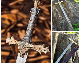 Épées MÉDIÉVALES faites main, épées en acier inoxydable forgées à la main, épées vikings, épées prêtes au combat, épées faites main, meilleur cadeau pour lui.